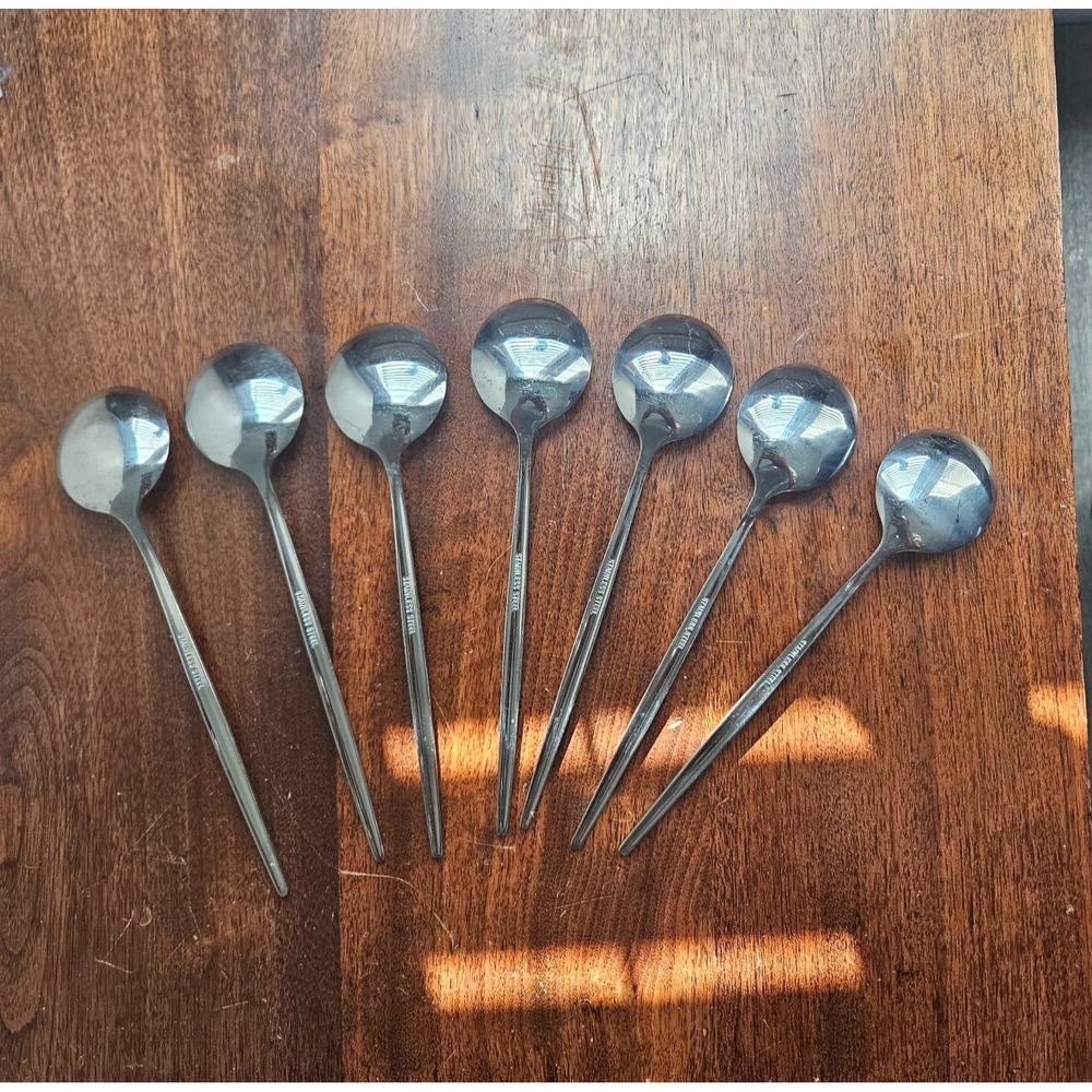 Iced Tea Spoons Set of 7, 8Inch Long Handle Stainless Steel Stirring Spoons - Picture 2 of 5